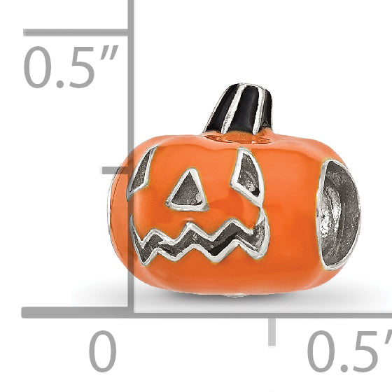 Sterling Silver Reflections Orange Enameled Pumpkin Bead Secondary image