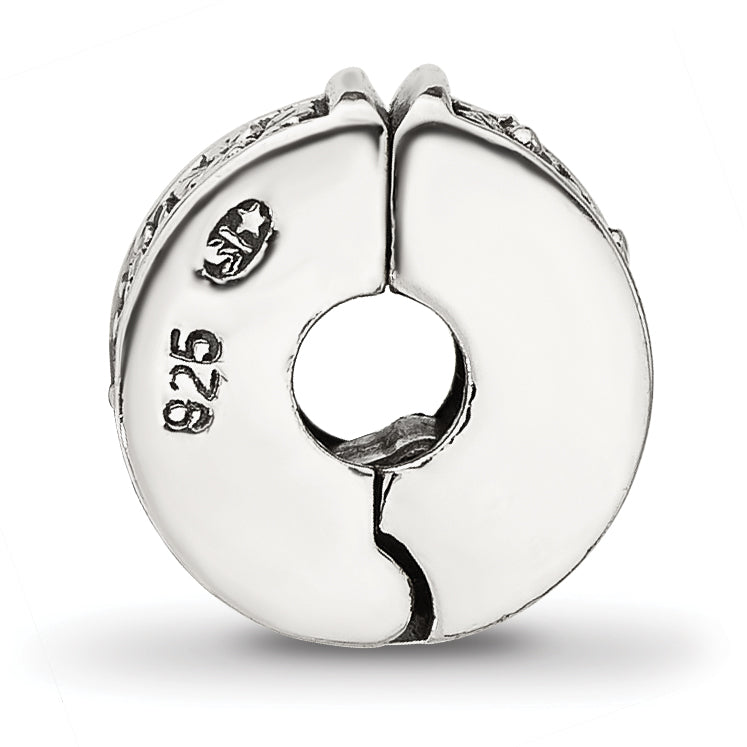 Sterling Silver Reflections Antiqued Floral Clip Bead Secondary image