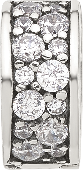 Sterling Silver Reflections Cluster CZ Clip Bead