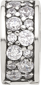 Sterling Silver Reflections Cluster CZ Clip Bead