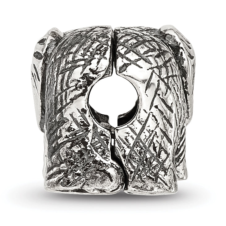 Sterling Silver Reflections Antiqued Elephant Clip Bead Secondary image