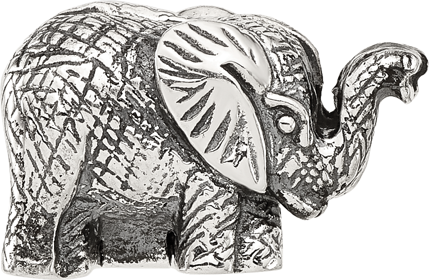 Sterling Silver Reflections Antiqued Elephant Clip Bead