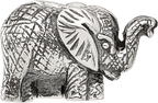 Sterling Silver Reflections Antiqued Elephant Clip Bead