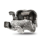 Sterling Silver Reflections Antiqued Elephant Clip Bead
