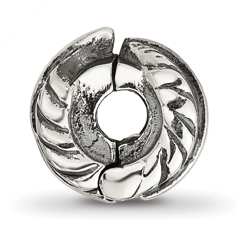 Sterling Silver Reflections Antiqued Leaf Clip Bead Secondary image
