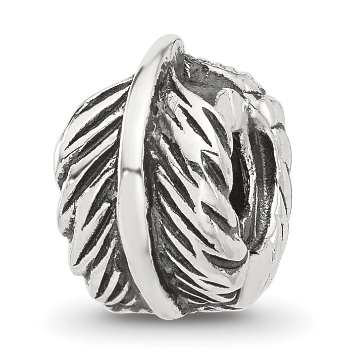 Sterling Silver Reflections Antiqued Leaf Clip Bead