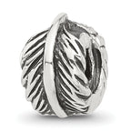 Sterling Silver Reflections Antiqued Leaf Clip Bead
