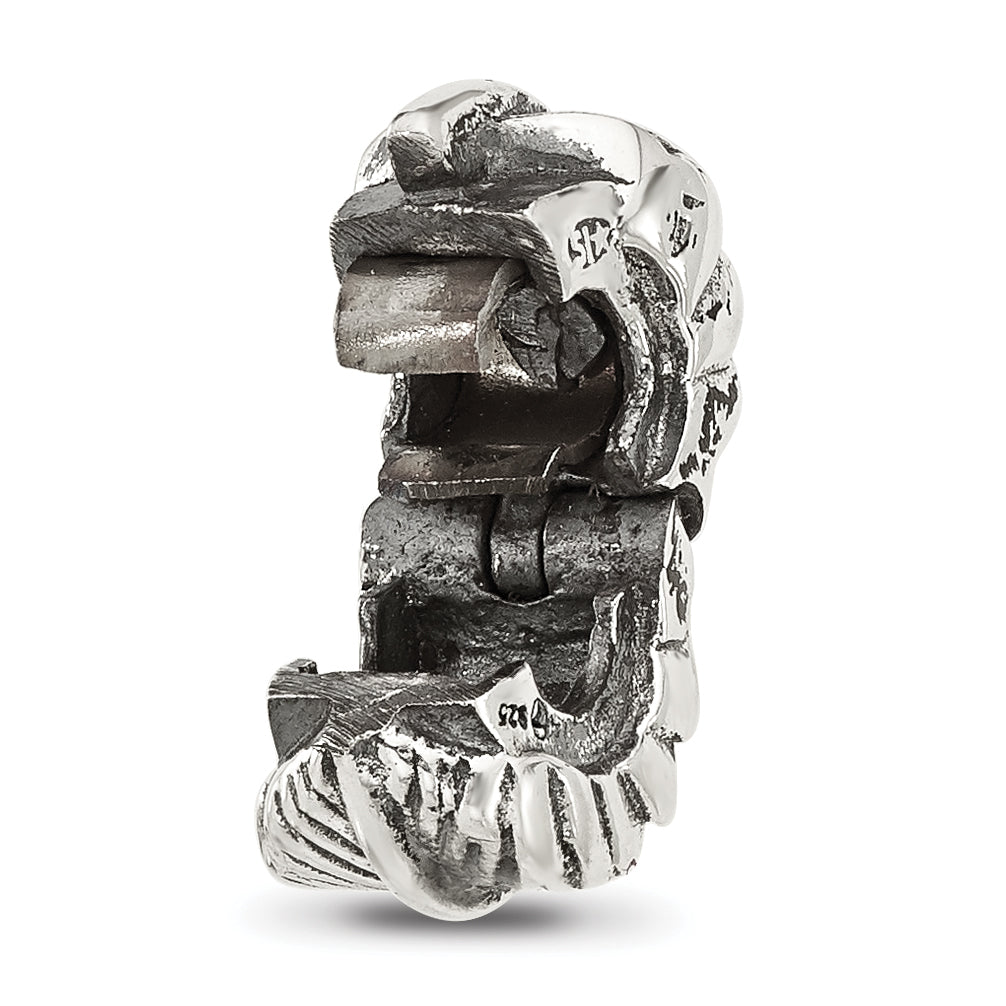 Sterling Silver Reflections Antiqued Leaf Clip Bead