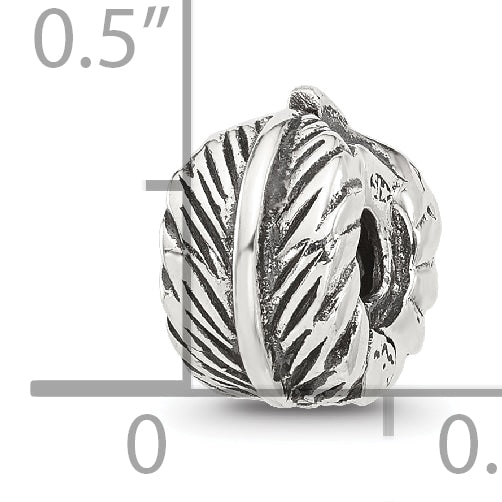 Sterling Silver Reflections Antiqued Leaf Clip Bead