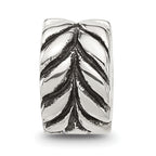 Sterling Silver Reflections Antiqued Leaf Design Clip Bead