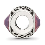 Sterling Silver Reflections Antiqued Purple Crystal Bead