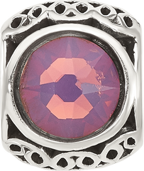 Sterling Silver Reflections Antiqued Purple Crystal Bead