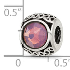 Sterling Silver Reflections Antiqued Purple Crystal Bead