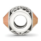 Sterling Silver Reflections Antiqued Brown Crystal Bead