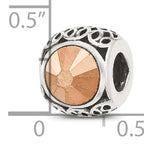 Sterling Silver Reflections Antiqued Brown Crystal Bead