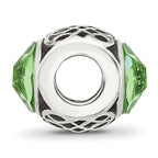 Sterling Silver Reflections Antiqued Light Green Crystal Bead