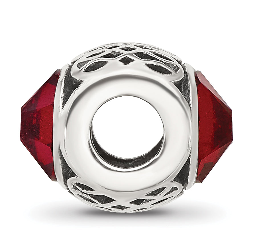 Sterling Silver Reflections Antiqued Dark Red Crystal Bead Secondary image
