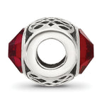 Sterling Silver Reflections Antiqued Dark Red Crystal Bead