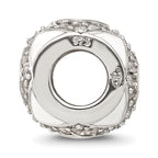 Sterling Silver Reflections White Enamel and CZ Fancy Bead