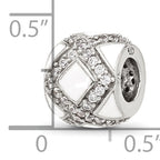 Sterling Silver Reflections White Enamel and CZ Fancy Bead