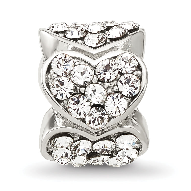 Sterling Silver Reflections Clear Crystal Hearts Bead