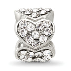 Sterling Silver Reflections Clear Crystal Hearts Bead