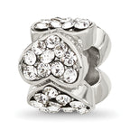 Sterling Silver Reflections Clear Crystal Hearts Bead