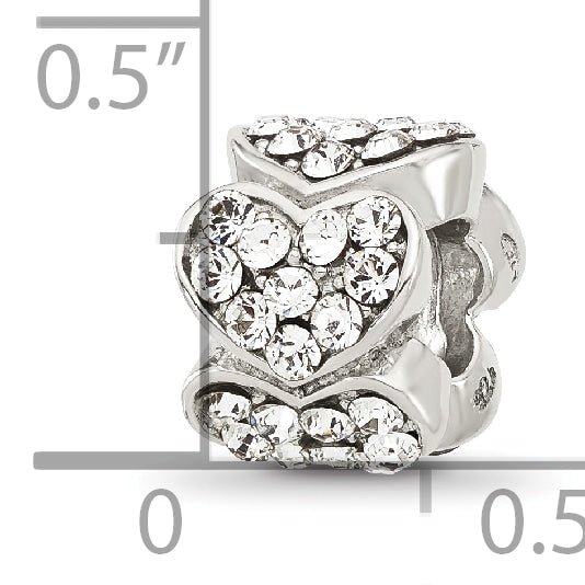Sterling Silver Reflections Clear Crystal Hearts Bead
