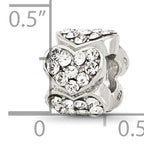 Sterling Silver Reflections Clear Crystal Hearts Bead