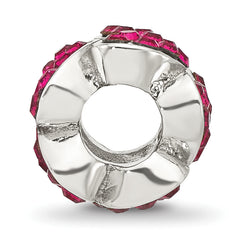 Sterling Silver Reflections Red Crystal Hearts Bead
