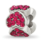 Sterling Silver Reflections Red Crystal Hearts Bead