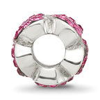 Sterling Silver Reflections Pink Crystal Hearts Bead
