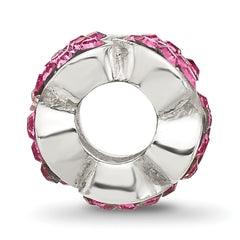 Sterling Silver Reflections Pink Crystal Hearts Bead