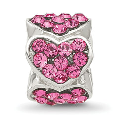 Sterling Silver Reflections Pink Crystal Hearts Bead