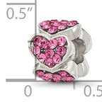 Sterling Silver Reflections Pink Crystal Hearts Bead