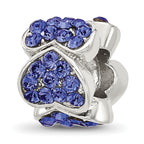 Sterling Silver Reflections Blue Crystal Hearts Bead