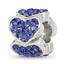 Sterling Silver Reflections Blue Crystal Hearts Bead