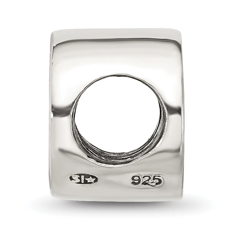 Sterling Silver Reflections Polished Antiqued Love You Circle Bead