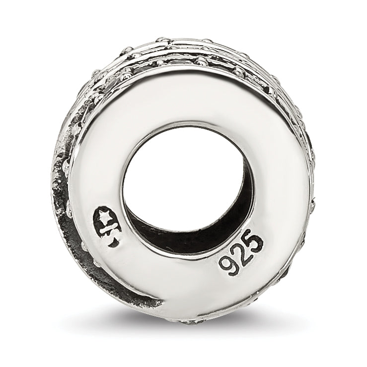 Sterling Silver Reflections Polished CZ Wrap Bead Secondary image