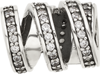 Sterling Silver Reflections Polished CZ Wrap Bead