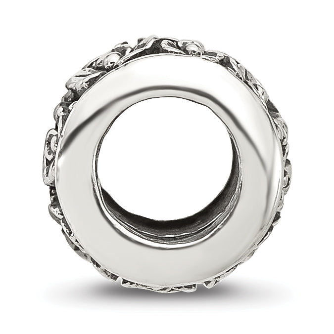 Sterling Silver Reflections Antiqued Floral Bead Secondary image