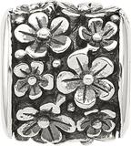 Sterling Silver Reflections Antiqued Floral Bead