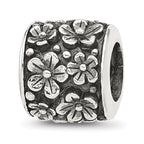 Sterling Silver Reflections Antiqued Floral Bead