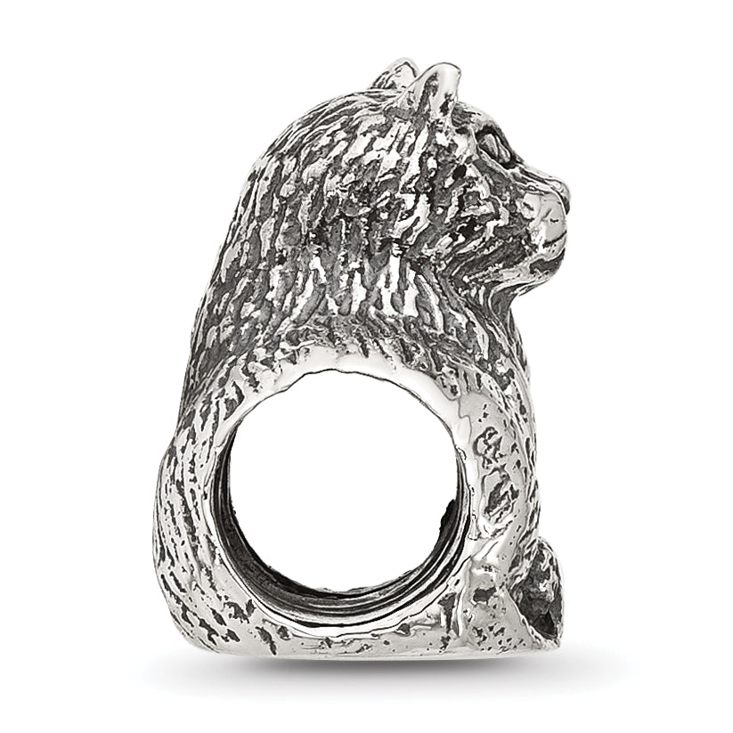 Sterling Silver Reflections Antiqued Cat Bead Secondary image