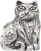 Sterling Silver Reflections Antiqued Cat Bead
