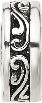 Sterling Silver Reflections Antiqued Scroll Spacer Bead