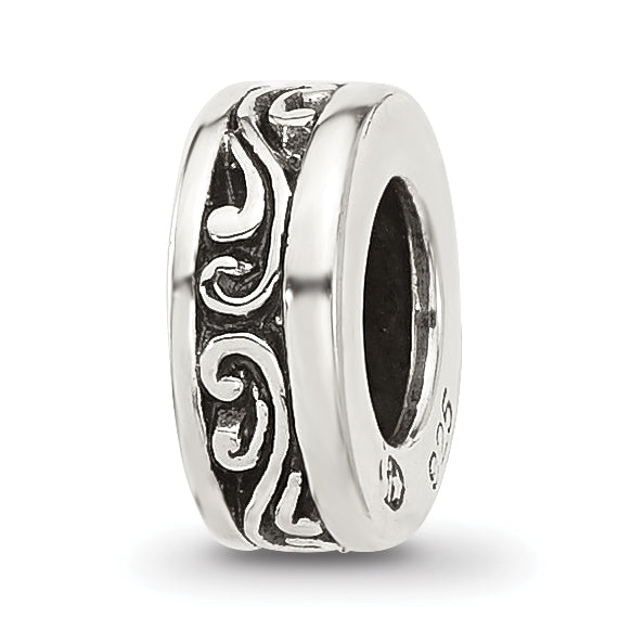 Sterling Silver Reflections Antiqued Scroll Spacer Bead Main image