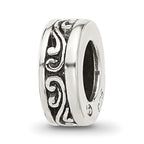 Sterling Silver Reflections Antiqued Scroll Spacer Bead