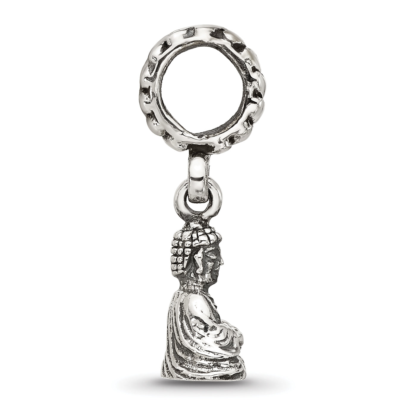 Sterling Silver Reflections Antiqued Budda Dangle Bead Secondary image