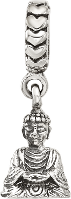 Sterling Silver Reflections Antiqued Budda Dangle Bead